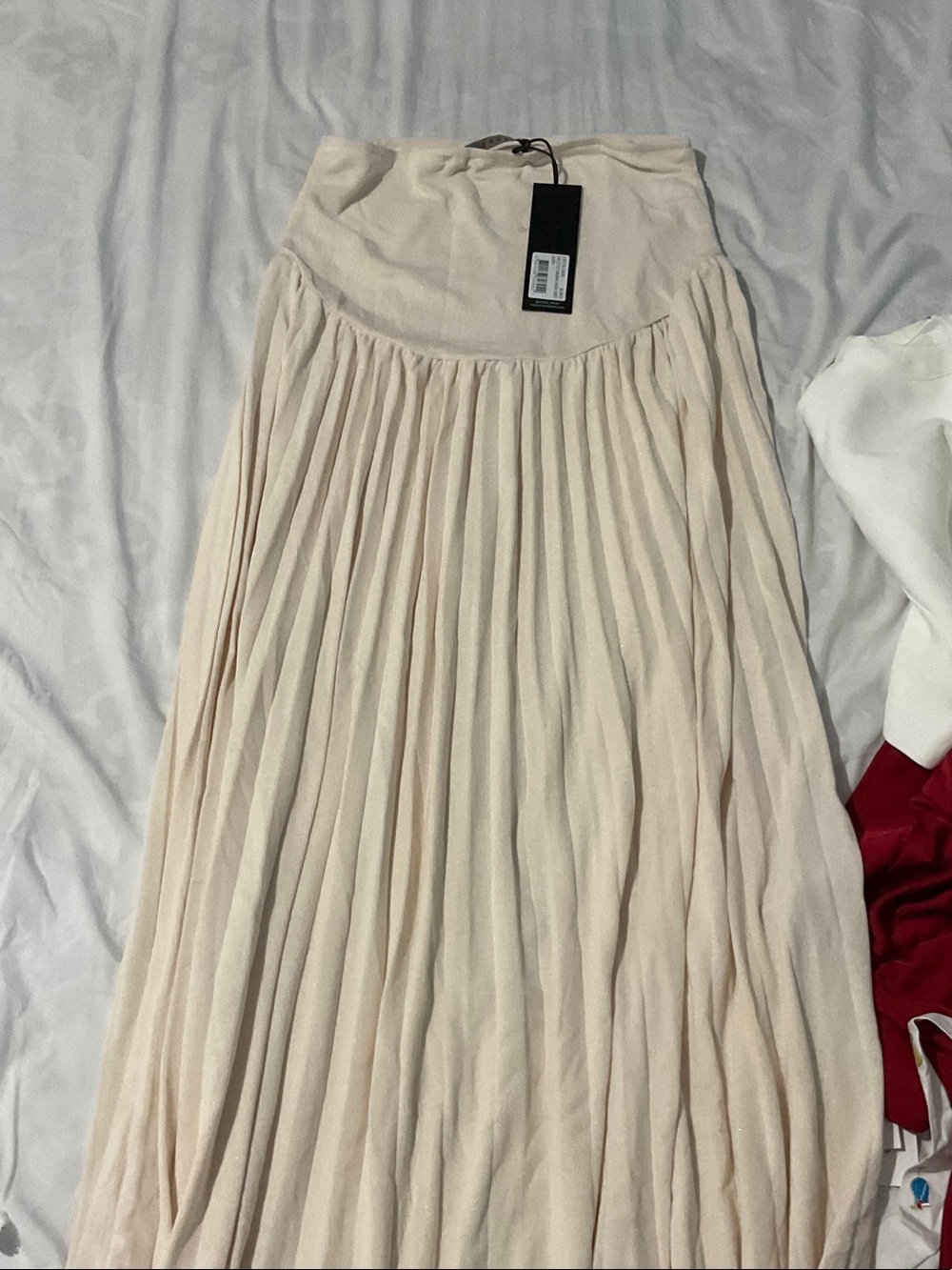 Lioness Strapless Pleated Maxi Dress in Blush
